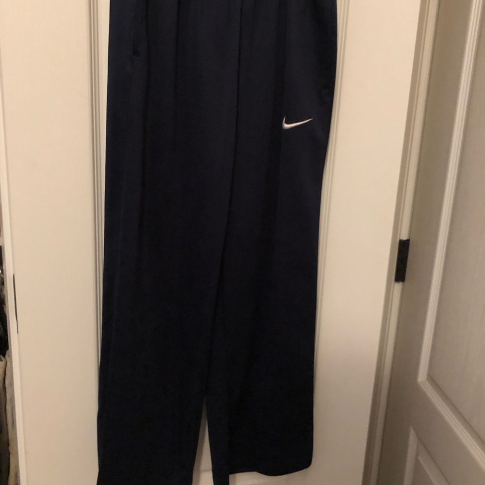 Boys Black Shiny Nike Sweatpants